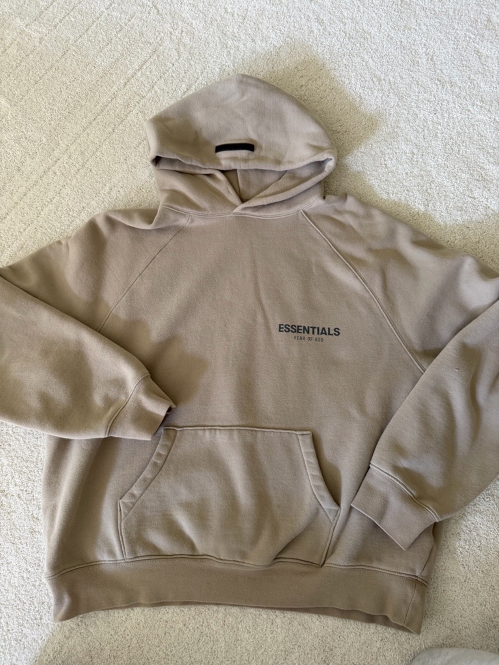 Fear of God ESSENTIALS Men's Taupe Hoodie with Front Logo